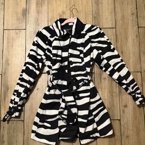 INC International Concepts Zebra Print Trench Coat